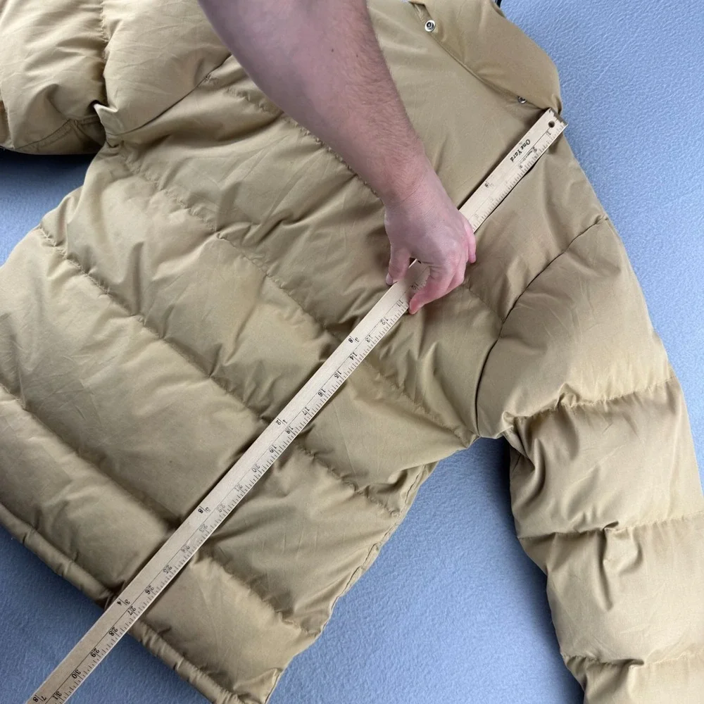Vintage‎ The North Face Goose Down Jacket Mens Small Tan Puffer Made in USA 80s